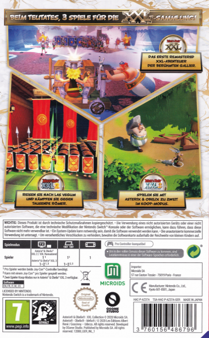 Asterix & Obelix XXL Collection — box-2D-back (DE)