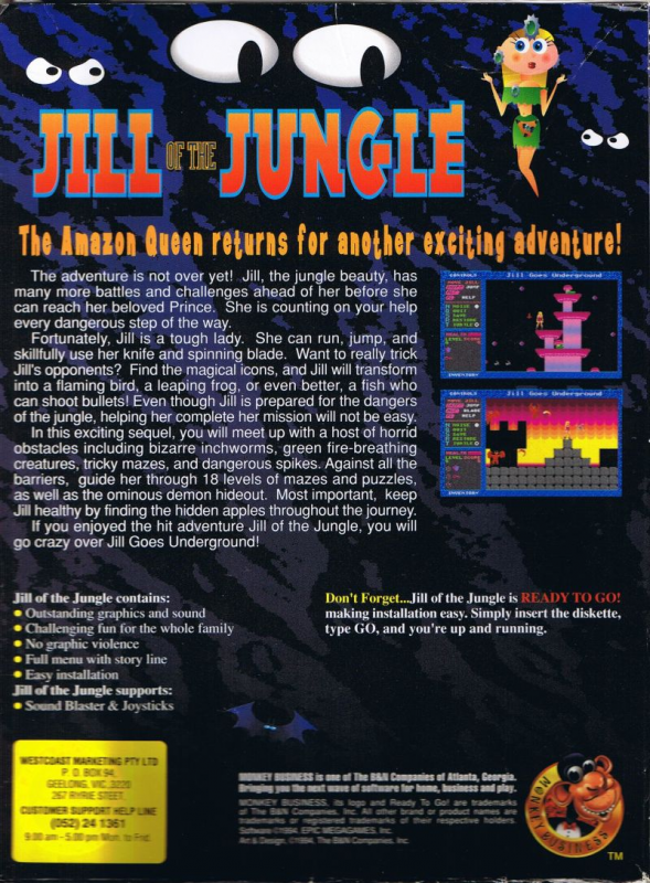 Jill Of The Jungle - Jill Goes Underground — box-2D-back (US)