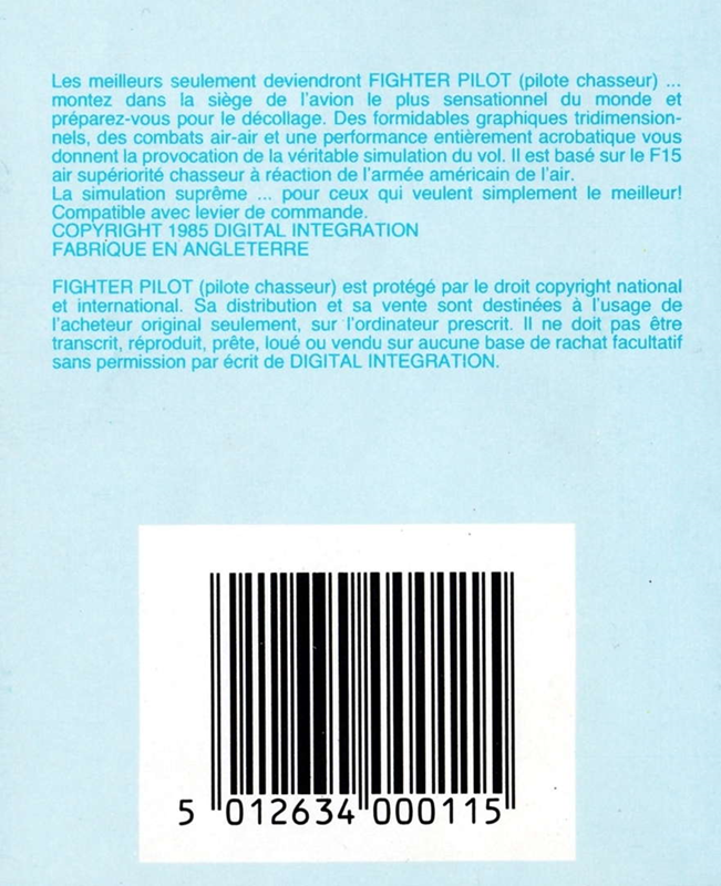 Fighter Pilot — box-2D-back (FR)