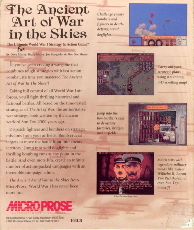 Ancient Art Of War In The Skies, The — box-2D-back (US)