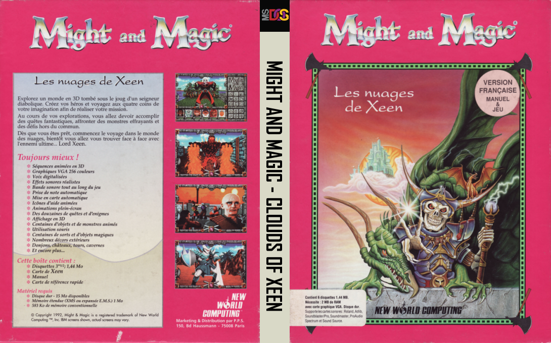 Might and Magic - Clouds of Xeen — box-texture (FR)