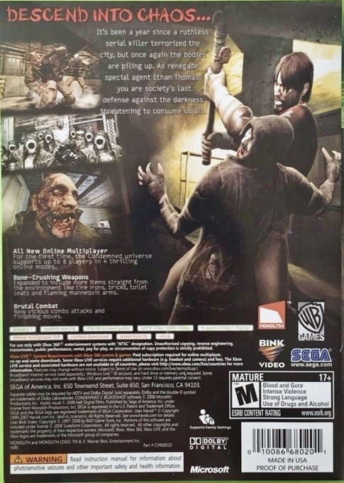 Condemned 2 - Bloodshot — box-2D-back (US)