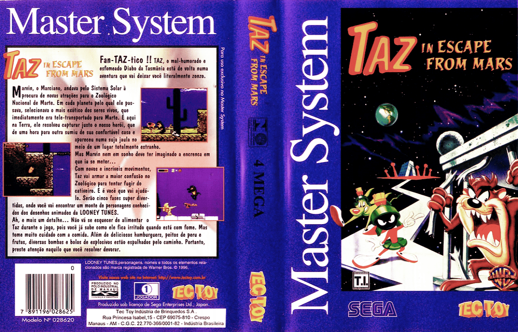 Taz In Escape From Mars — box-texture (BR)