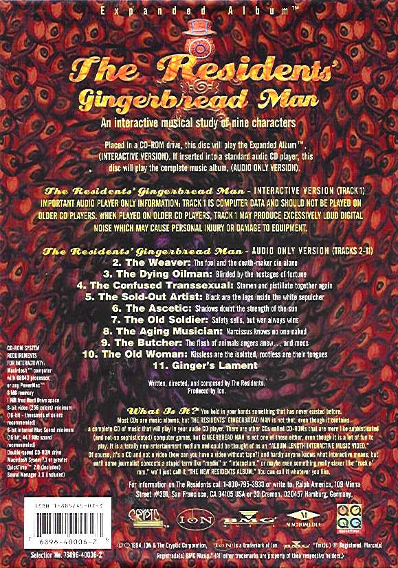 The Residents: Gingerbread Man — box-2D-back (WOR)