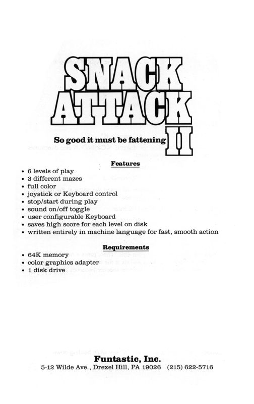 Snack Attack 2 — box-2D-back (US)