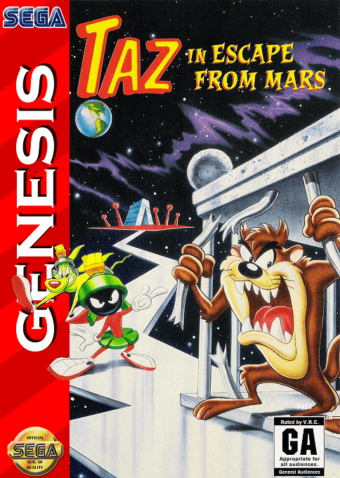 Taz In Escape From Mars box art