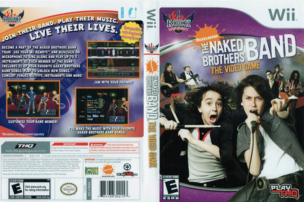 Rock University - The Naked Brothers - The Videogame — box-texture (US)