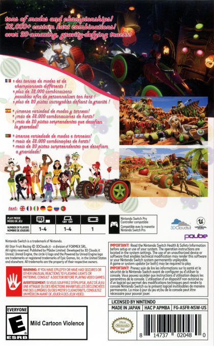 All-star Fruit Racing — box-2D-back (US)
