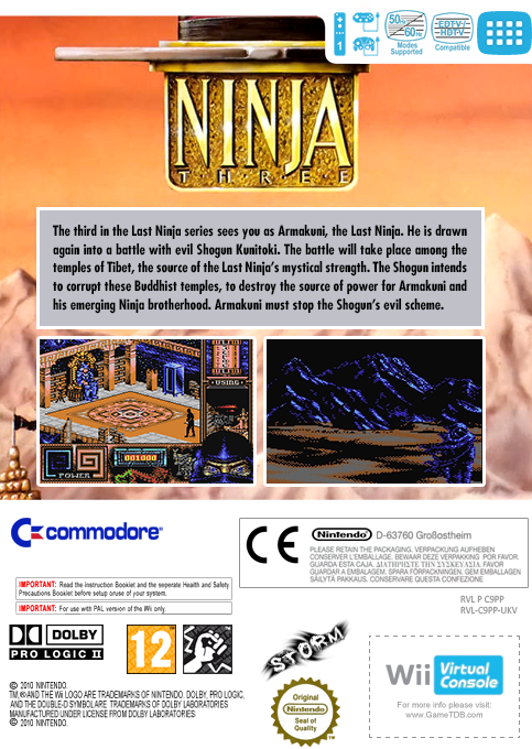 Last Ninja 3 - Real Hatred Is Timeless — box-2D-back (EU)