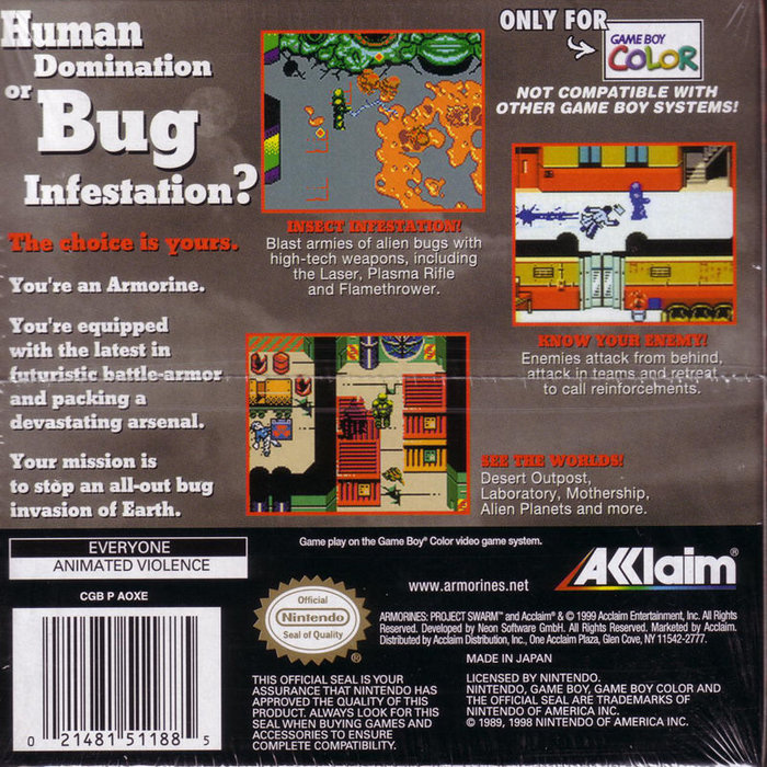 Armorines - Project S.w.a.r.m. — box-2D-back (US)