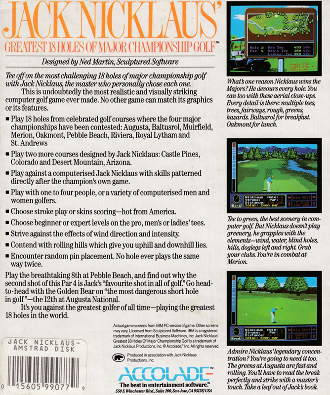 Jack Nicklaus' Greatest 18 Holes Of Major Championship Golf — box-2D-back (EU)