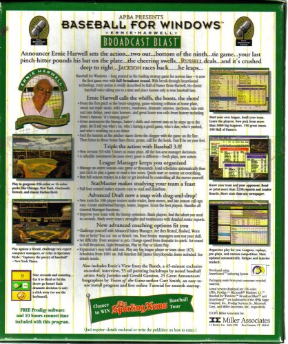APBA presents Baseball for Windows — box-2D-back (WOR)