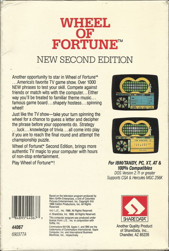 Wheel Of Fortune - New Second Edition — box-2D-back (US)