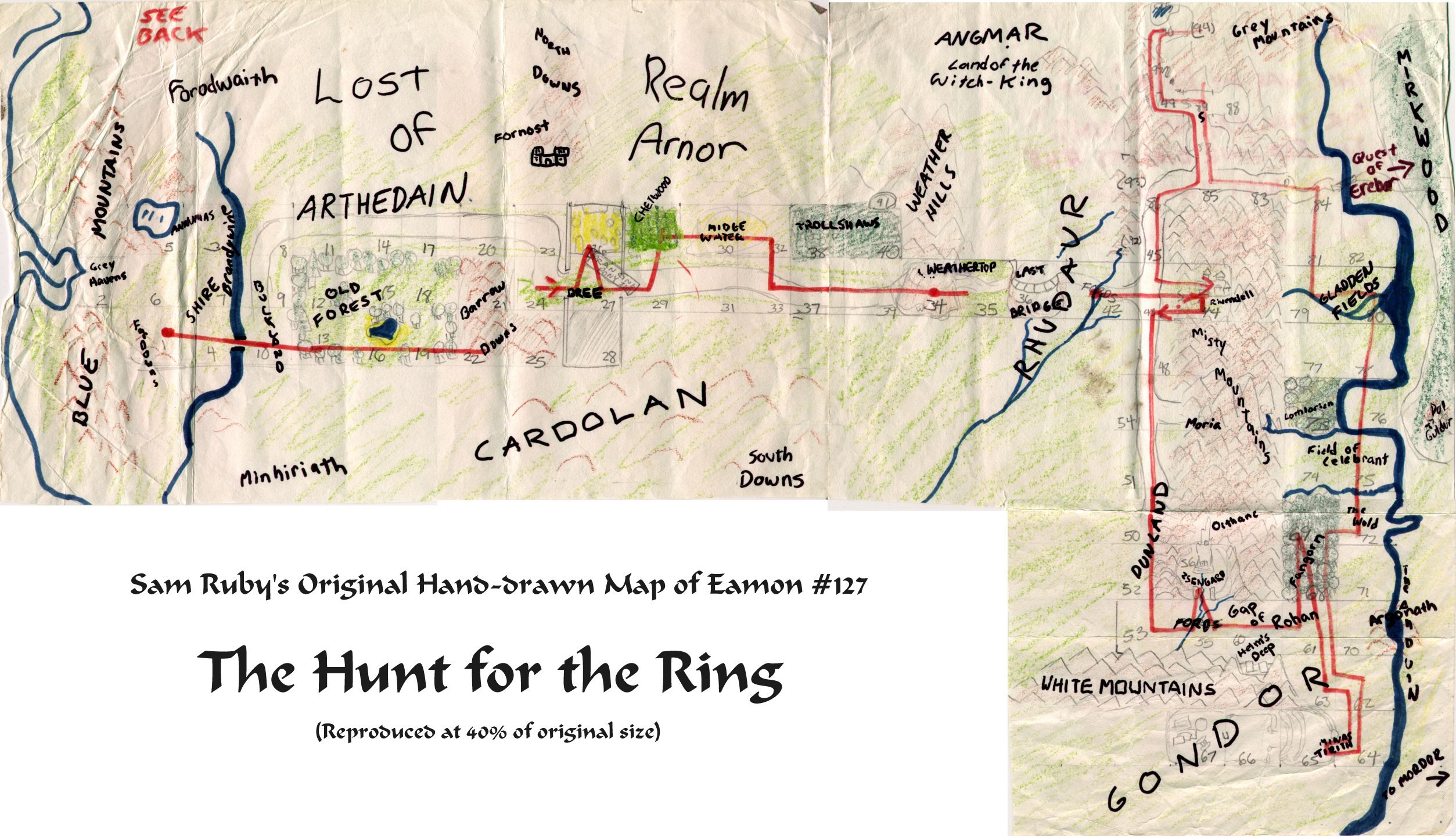 Eamon 127 - The Hunt for the Ring — maps