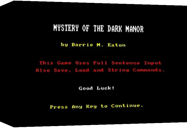 Mystery Of The Dark Manor — box-3D (WOR)