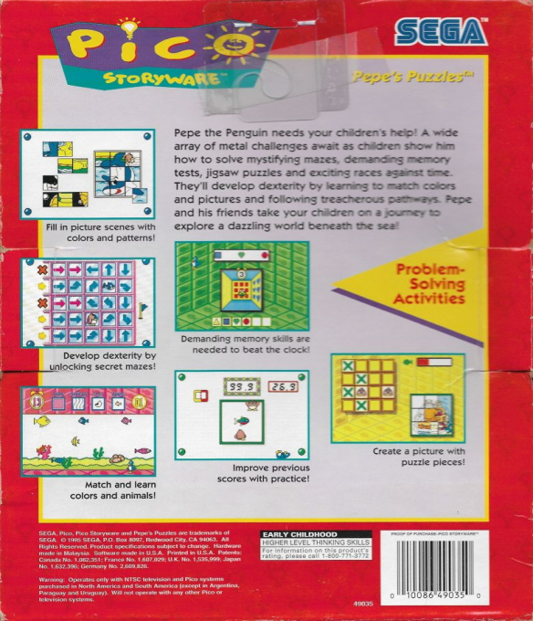 Pepe's Puzzles — box-2D-back (US)