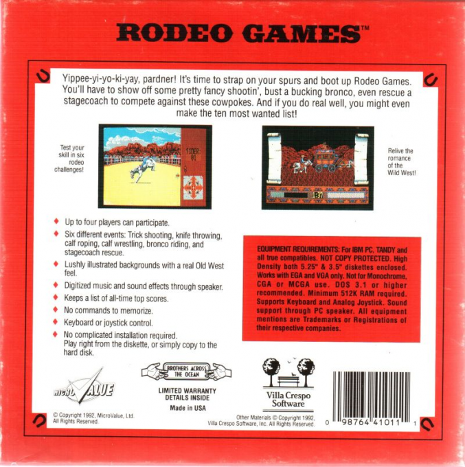 Rodeo Games — box-2D-back (US)