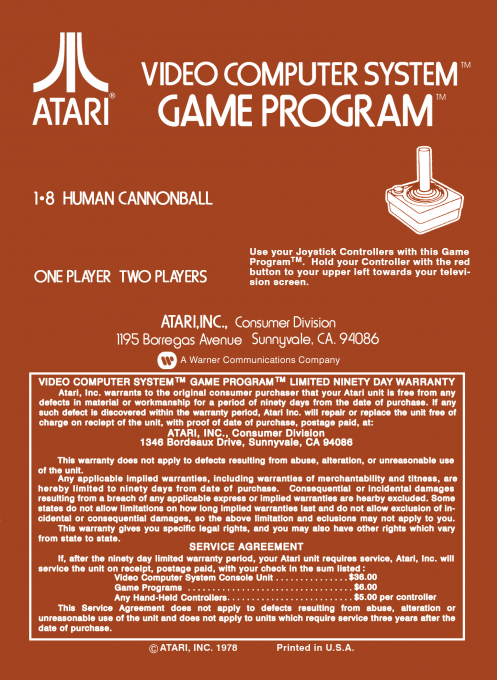Human Cannonball — box-2D-back (US)