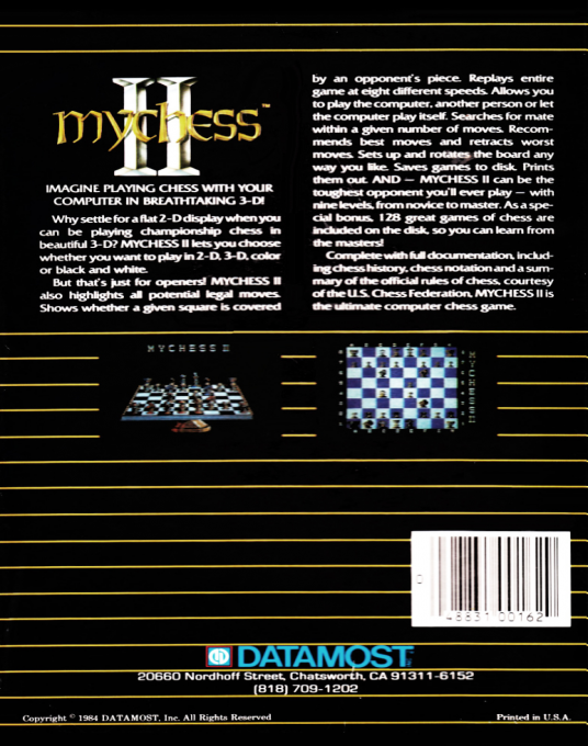 Mychess II — box-2D-back (US)