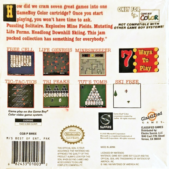 Microsoft : The Best of Entertainment Pack — box-2D-back (US)