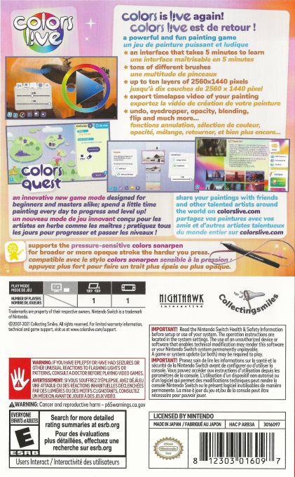 Colors Live — box-2D-back (US)