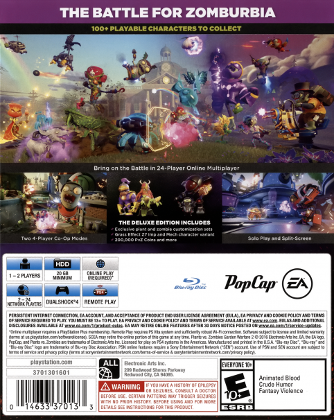 Plants vs. Zombies - GW2 - Deluxe Edition — box-2D-back (US)