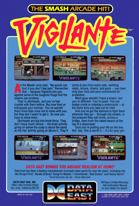 Vigilante — box-2D-back (US)