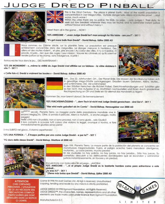 Judge Dredd Pinball — box-2D-back (EU)