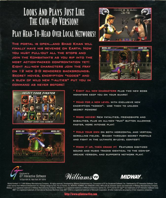 Mortal Kombat 3 — box-2D-back (US)