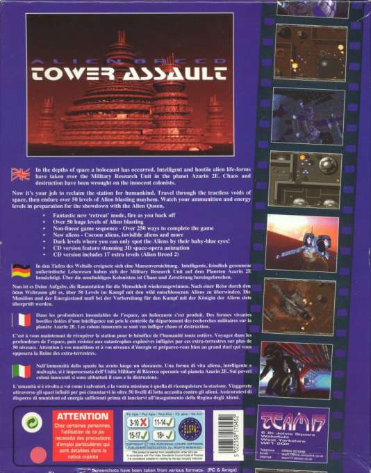 Alien Breed - Tower Assault — box-2D-back (EU)