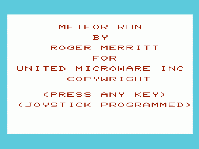Meteor Run — sstitle (WOR)
