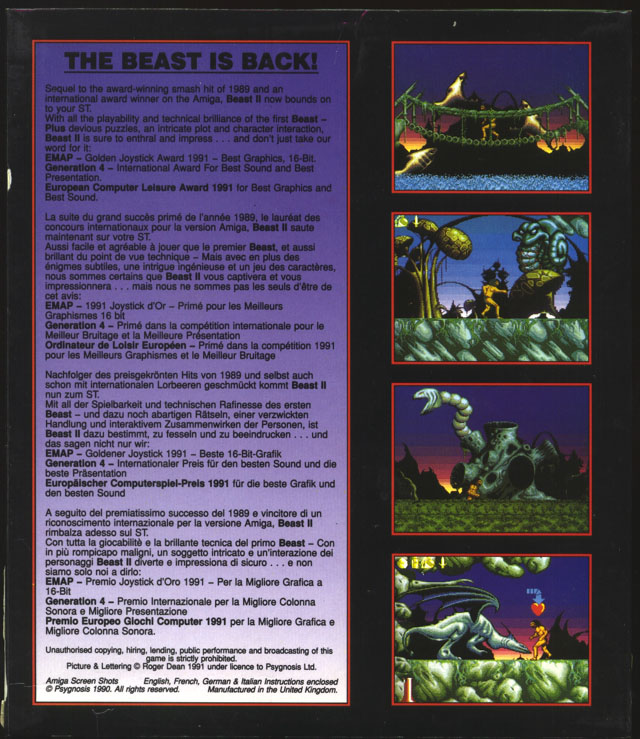 Shadow Of The Beast 2 — box-2D-back (EU)