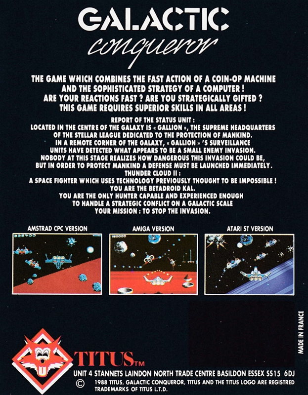 Galactic Conqueror — box-2D-back (EU)