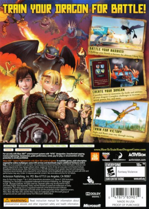 DreamWorks How to Train Your Dragon — box-2D-back (US)