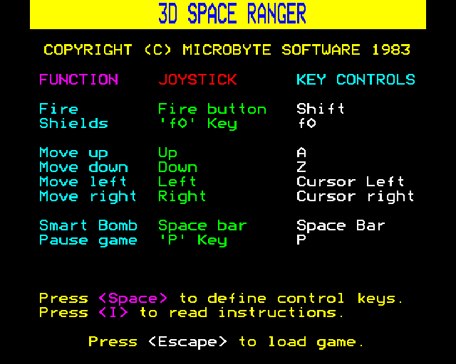 3D Space Ranger — sstitle (WOR)