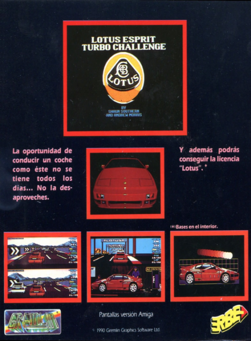 Lotus Esprit Turbo Challenge — box-2D-back (SP)