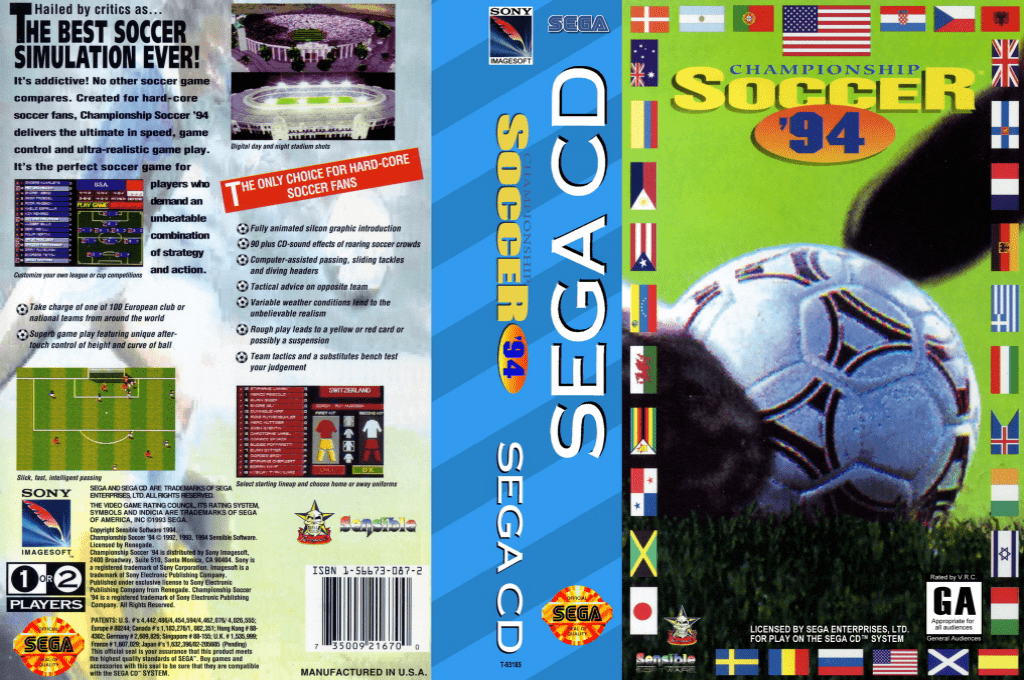 Championship Soccer '94 — box-texture (US)