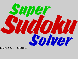 Super Sudoku Solver — sstitle (WOR)