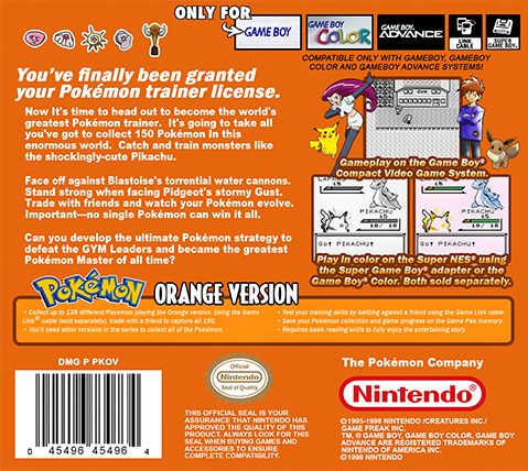 Pokemon - Orange Version — box-2D-back (WOR)