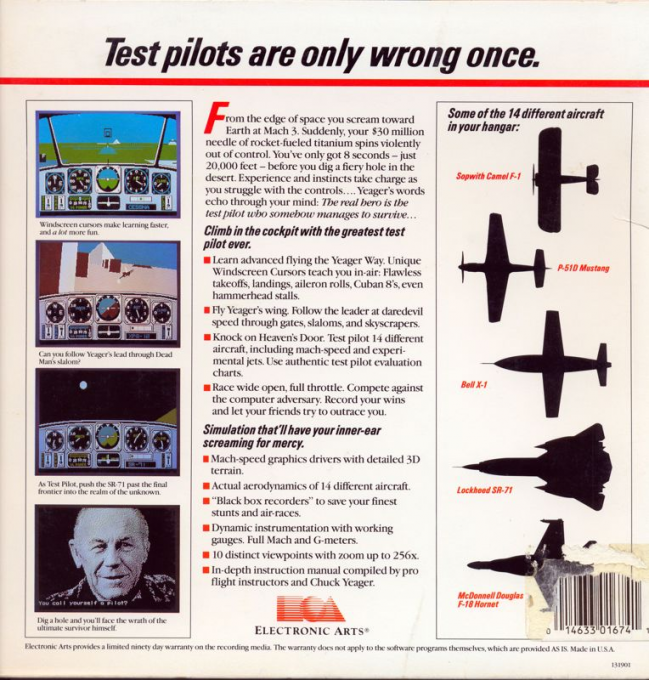 Chuck Yeager's Advanced Flight Trainer — box-2D-back (US)