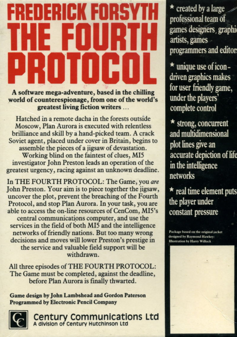 Fourth Protocol, The — box-2D-back (EU)