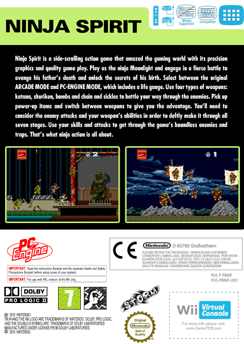 Ninja Spirit — box-2D-back (EU)