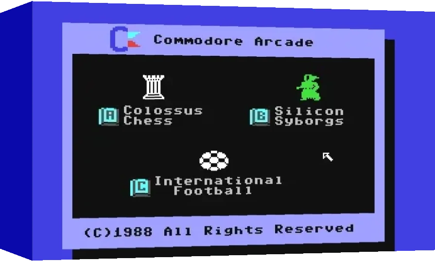 Colossus Chess + Silicon Syborgs + International Football — box-3D (WOR)