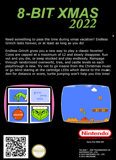 8-BIT XMAS 2022 — box-2D-back (WOR)