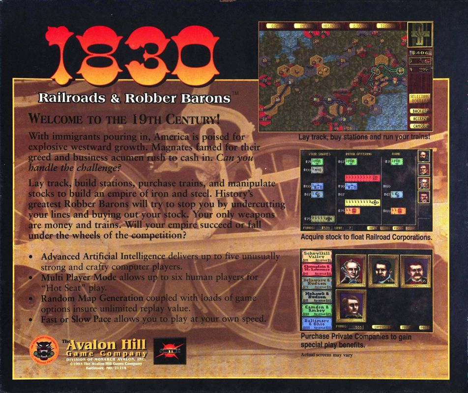 1830 Railroads And Robber Barons — box-2D-back (US)