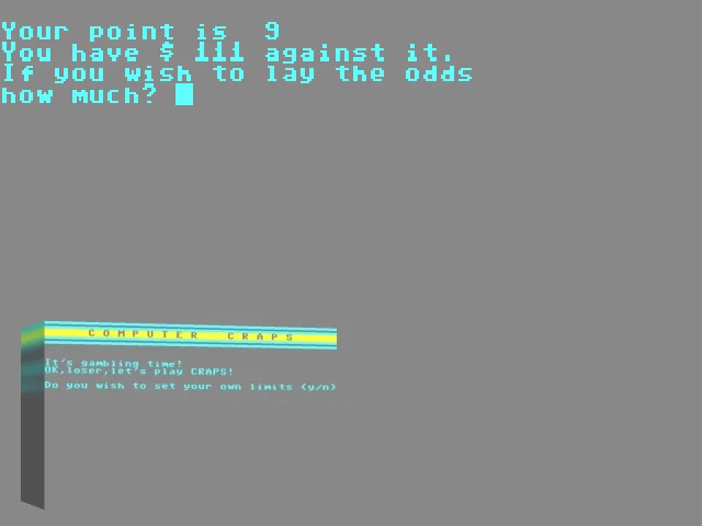 Computer Craps — mixrbv2 (WOR)