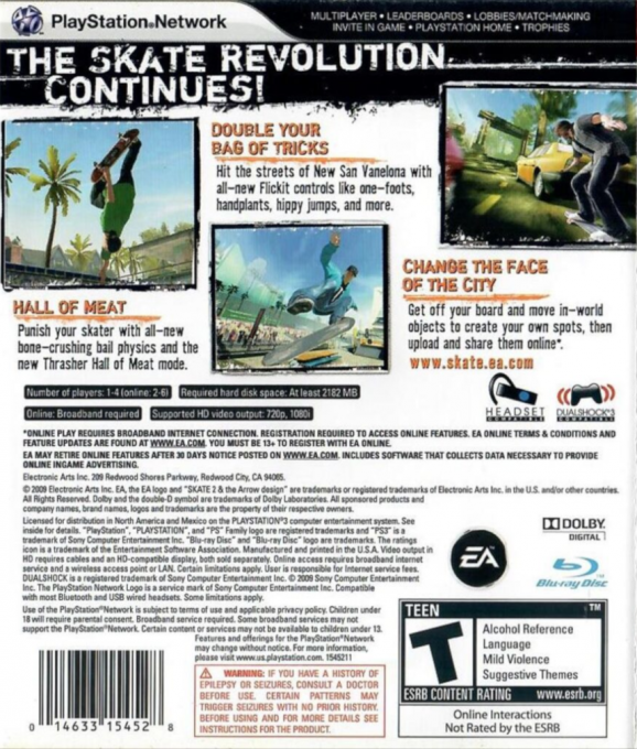 Skate 2 — box-2D-back (US)