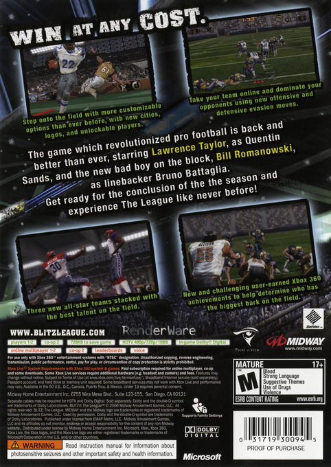 Blitz - The League — box-2D-back (US)