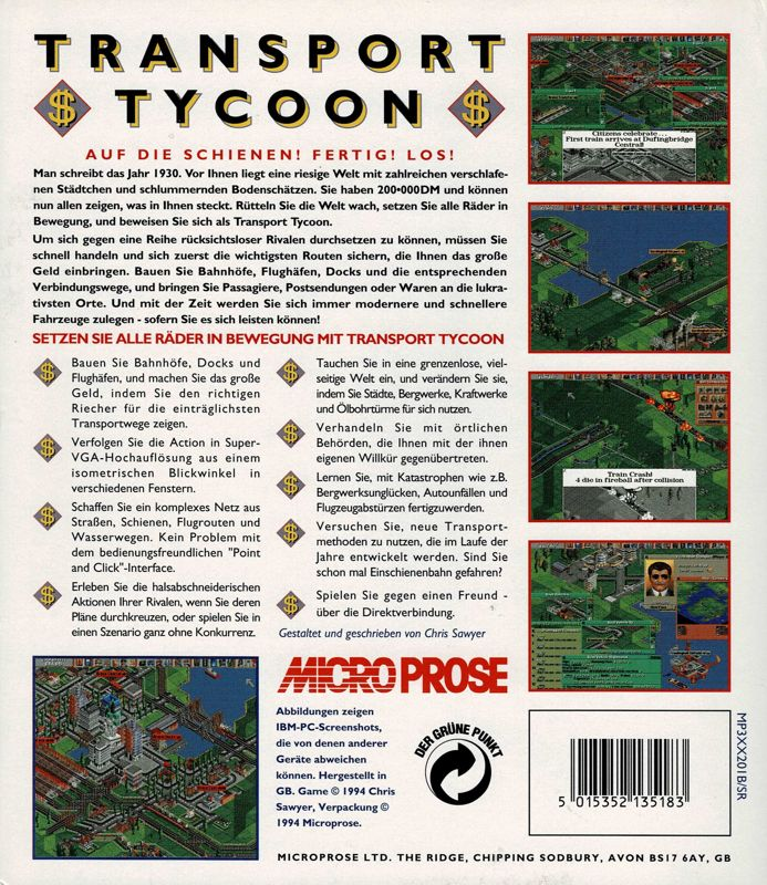 Transport Tycoon — box-2D-back (DE)