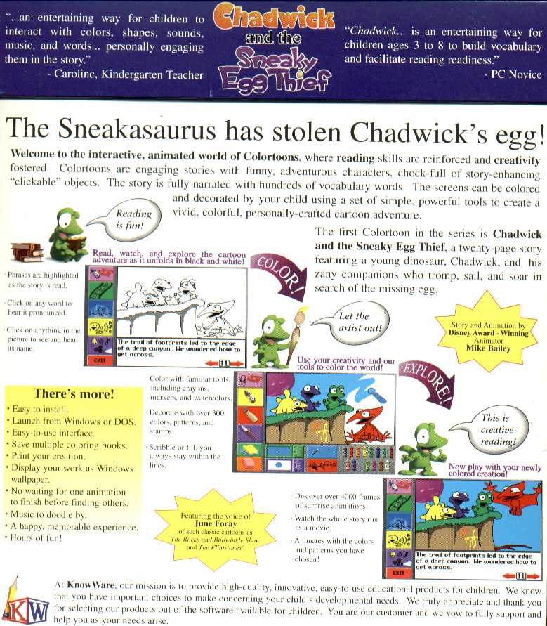 Chadwick and the Sneaky Egg Thief — box-2D-back (WOR)